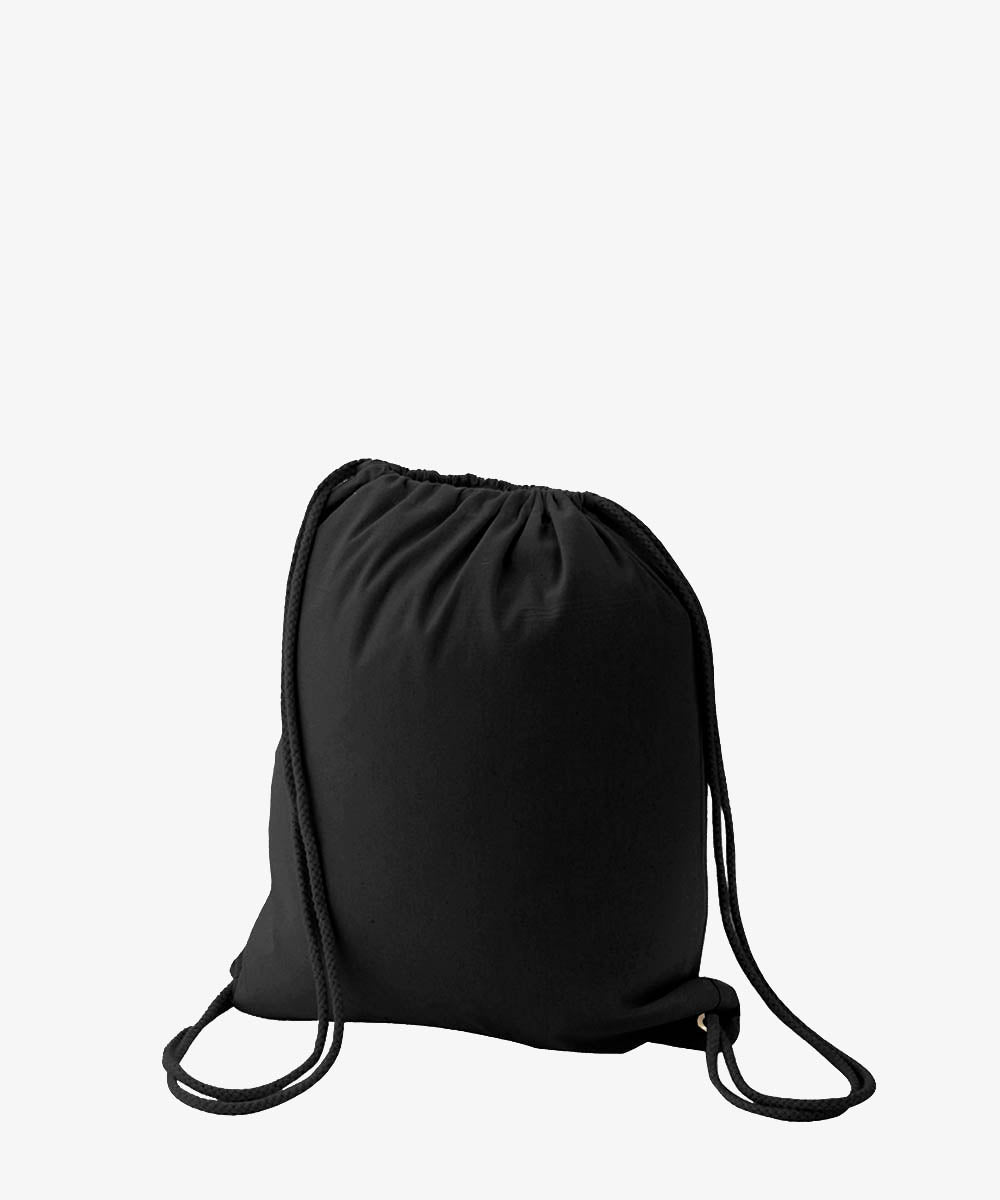 Hosta Black Cotton Drawstring Bag Promotional Drawstring Sack Ecoduka