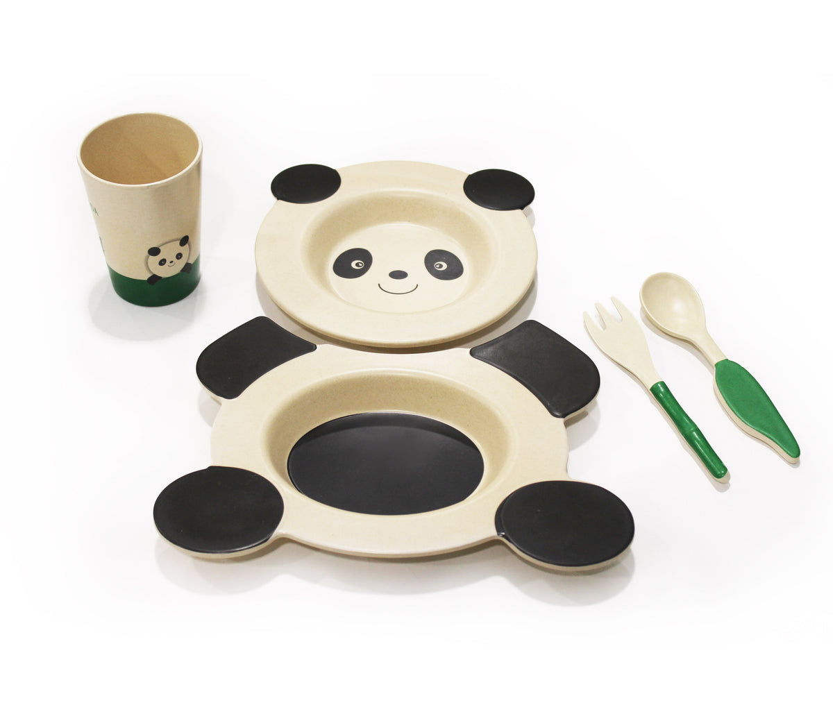 Dinnerware Tableware Bowl Spoon Set Panda Design Baby Feeding Bowl Wheat  Straw