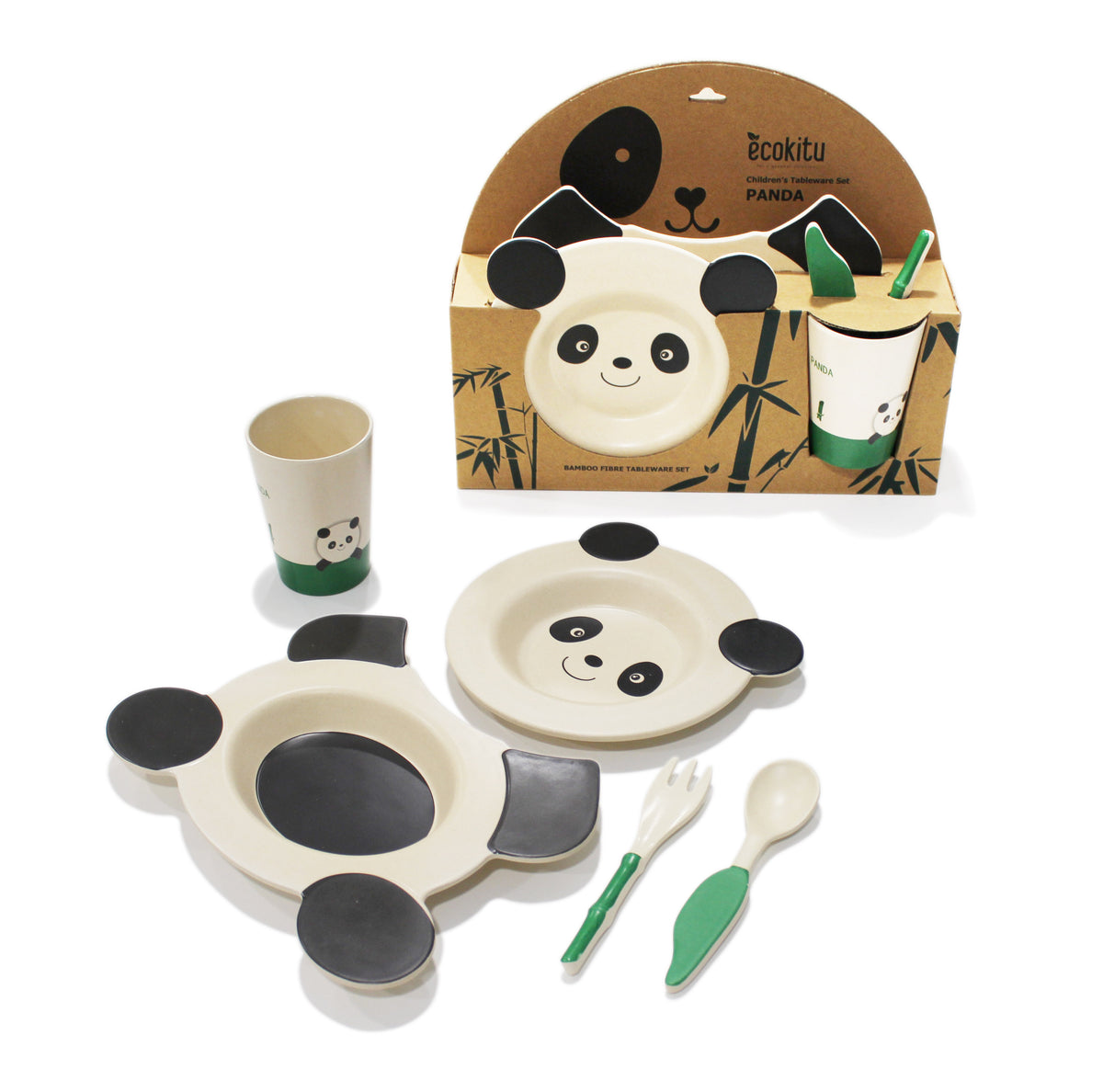 Kids bamboo dinner set discount