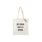 White tote bag with text 'My other bag's a Birkin' on a white background