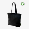 Taxos Black Organic Canvas Zippered Tote Bag