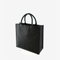 Vanda Black Laminated Canvas Shopping Bag