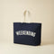 “weekending” beach tote in Navy Blue, large shoulder carryall