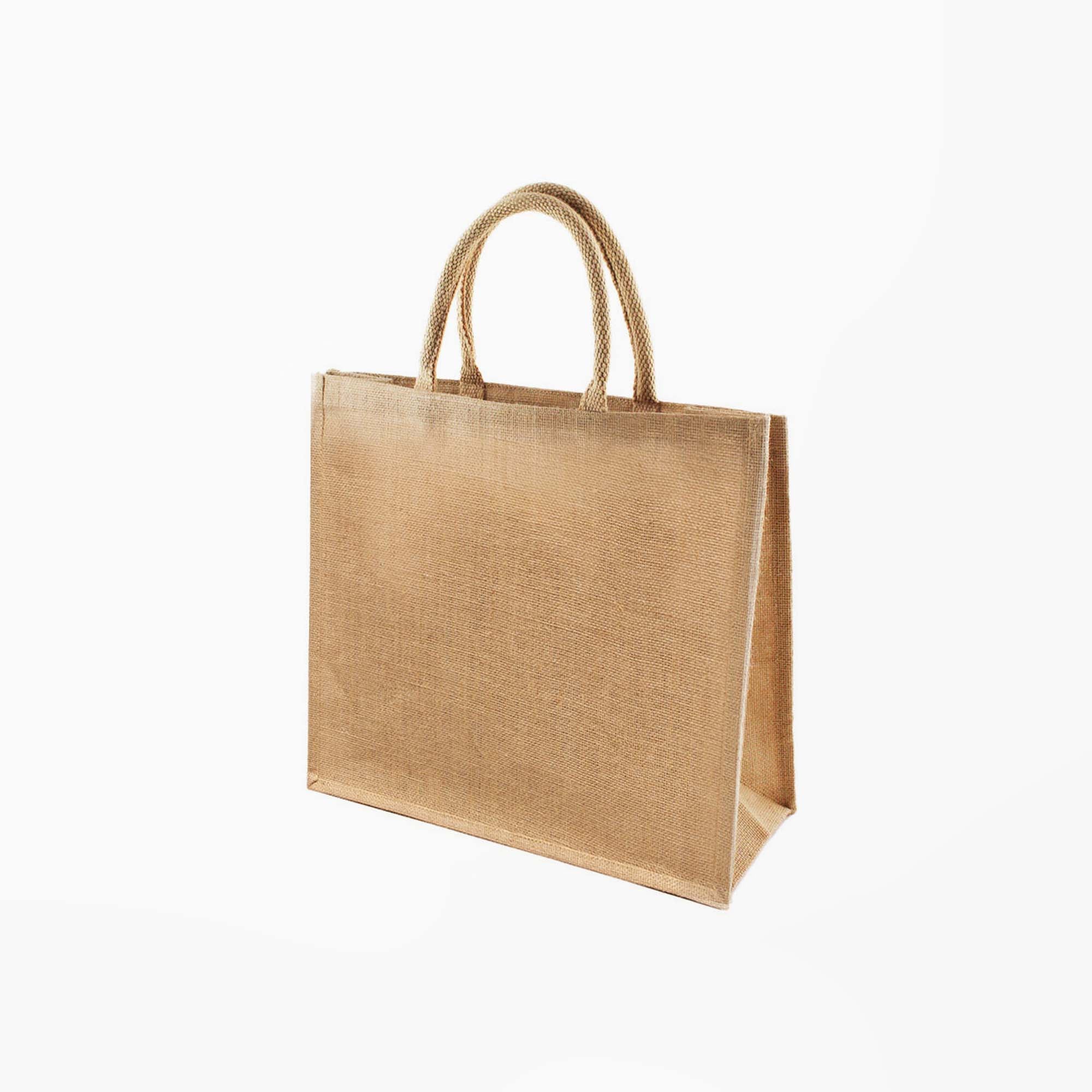 Plain Jute Leather Bags LARGE WOMENS CLASSIC PLAIN JUTE HESSIAN