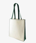 Resuable Canvas Shopping Bag with Green Coloured Gusset