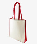 Resuable Canvas Shopping Bag with Red Coloured Gusset