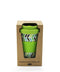 Green Chevron Design Reusable Plant Fibre Coffee Cup in Eco Friendly Packaging