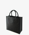Vanda Black Laminated Canvas Shopping Bag