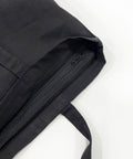Taxos Black Organic Canvas Zippered Tote Bag